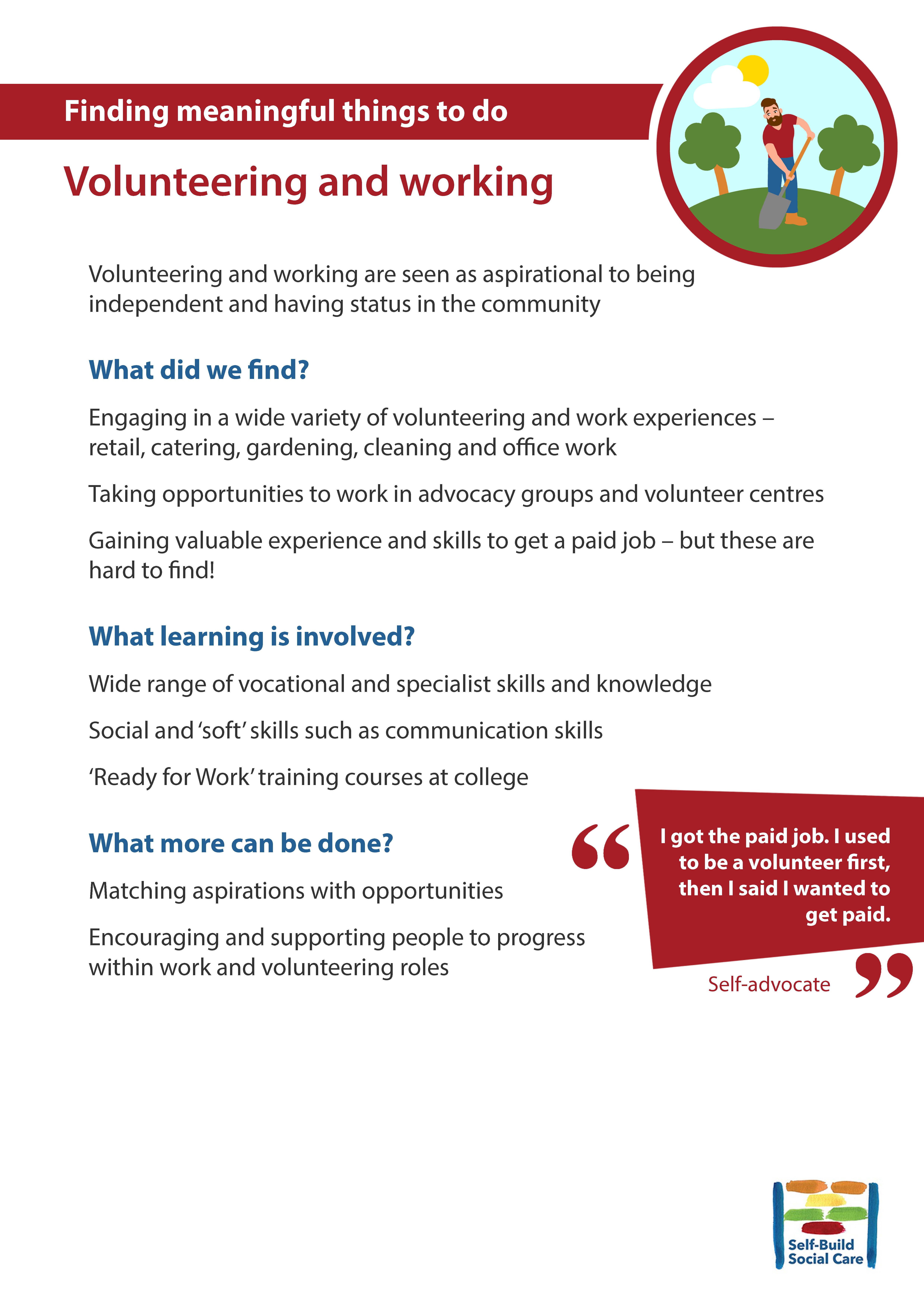 Volunteering and working image